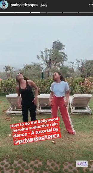 parineeti chopra with priyanka chopra and nick jonas in goa