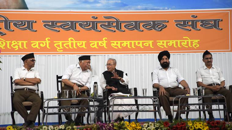 pranab mukherjee, pranab mukherjee speech, mohan bhagwat, pranab mukherjee RSS event, rss event in nagpur, pranab mukherjee nagpur event, indian express news