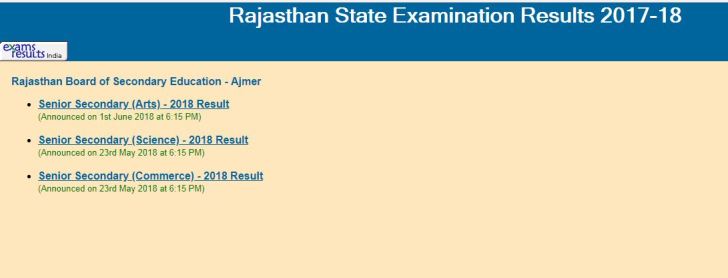 rbse, rajresults.nic.in, bser