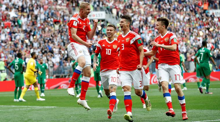 Fifa World Cup 2018 Denis Cheryshev Scores Twice As Russia Thrash Saudi Arabia 5 0 In Opening