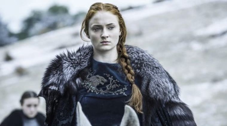 Sophie Turner as Sansa Stark in GOT.