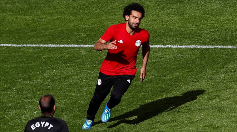 Egypt's Mohamed Salah during training