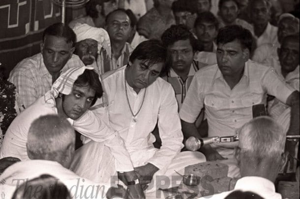 sanjay dutt with sunil dutt