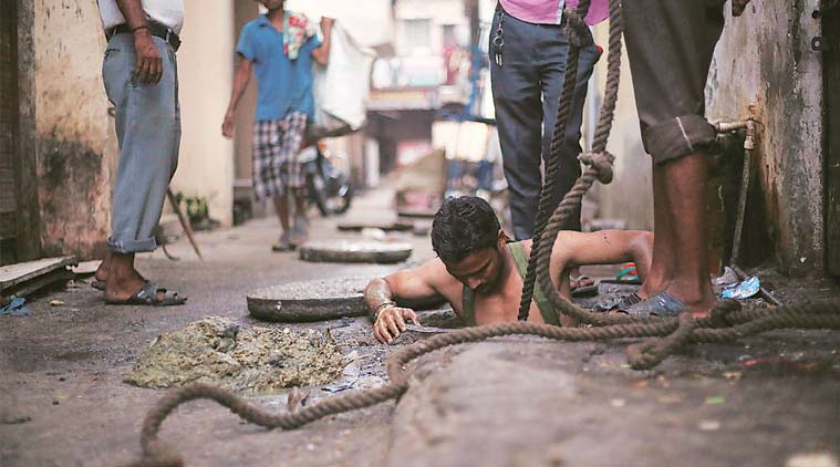 manual scavenging act, sewage cleaners death, sewage workers, manual scavengers, sewer deaths, sanitation workers, indian express