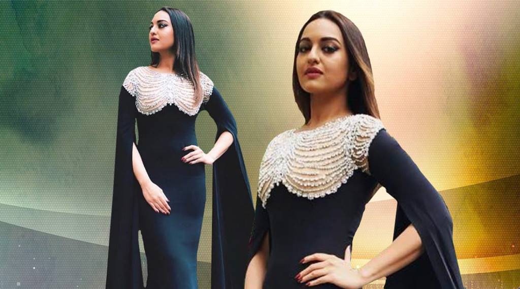 sonakshi sinha in black dress