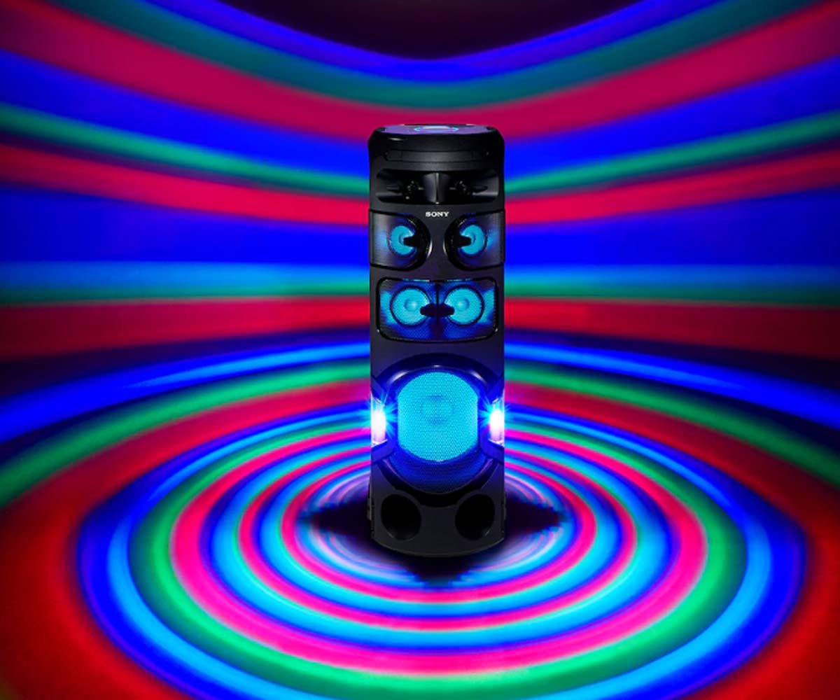 party speakers with lights