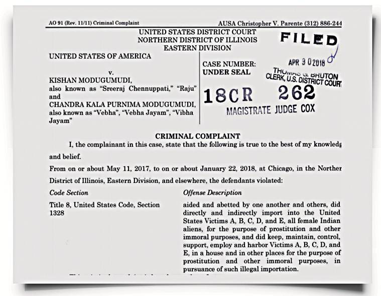 The 41-page affidavit against Kishan Modugumudi and Chandrakala Purnima Modugumudi states that they forged letterheads of reputed organisations registered in the US