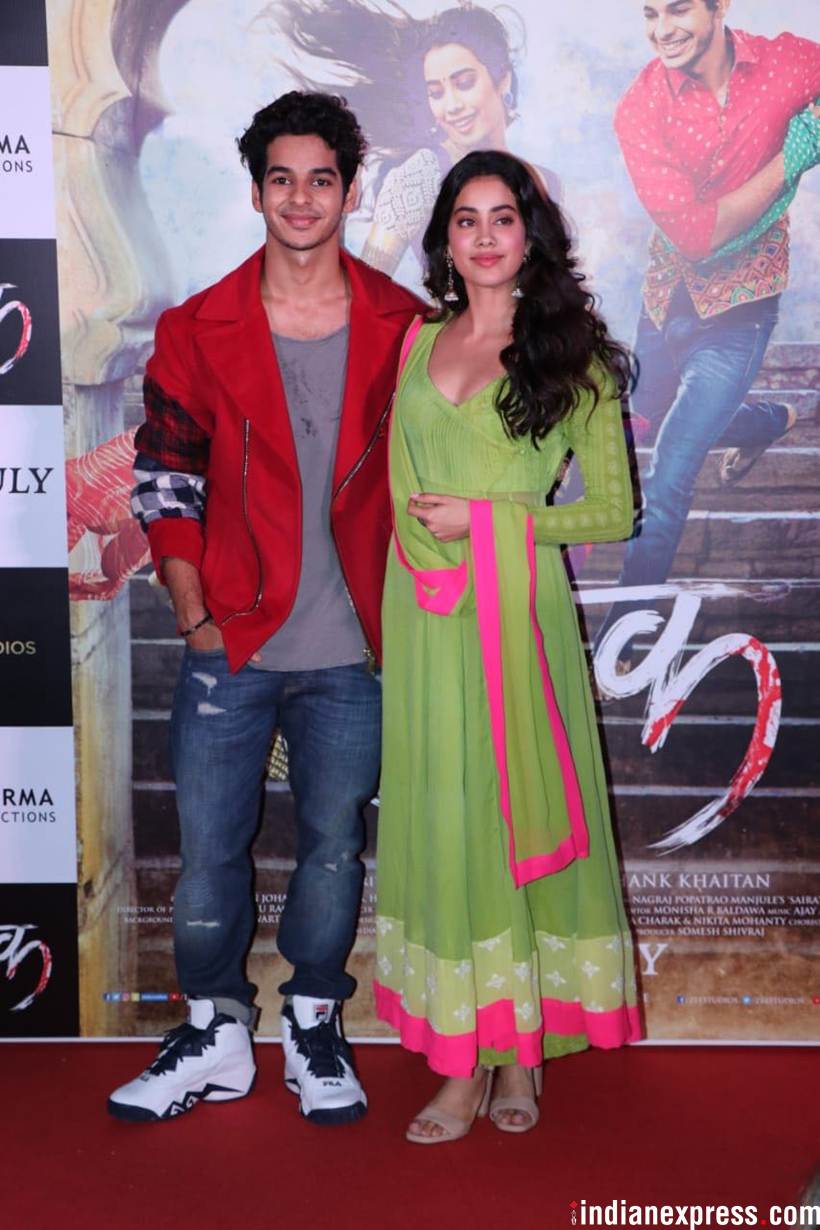 ishaan khatter and janhvi kapoor at trailer launch