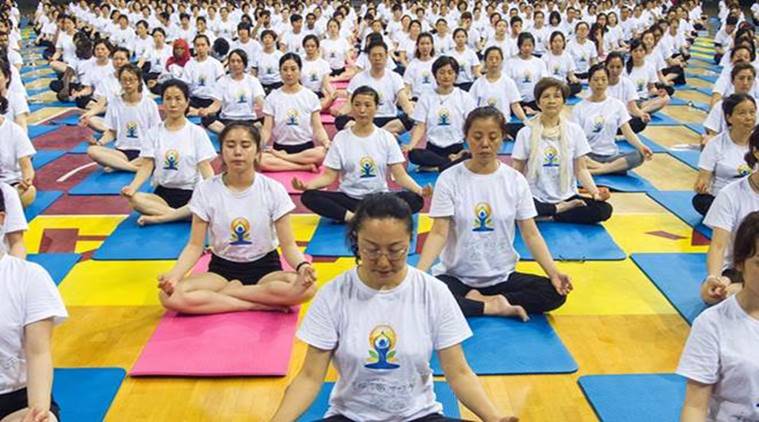 SCO headquarters in Beijing holds first Yoga Day event