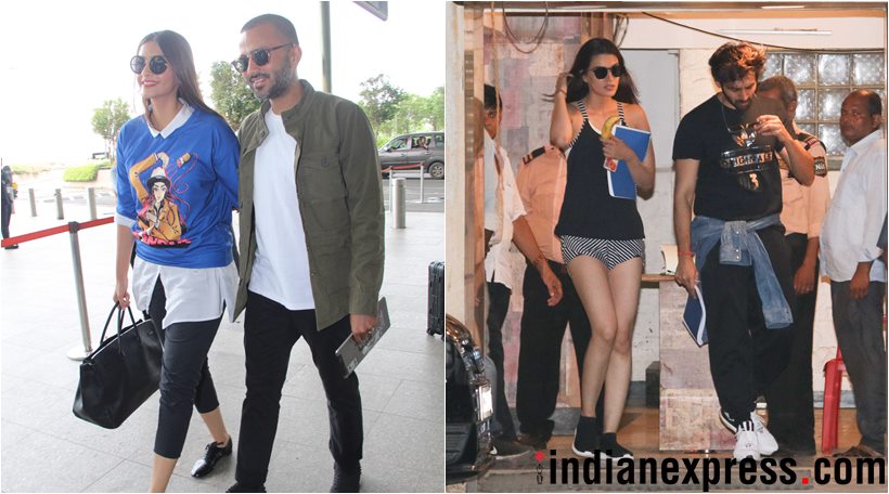 Sonam Kapoor and Anand Ahuja at airport