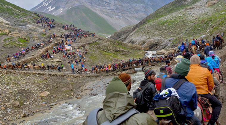 J&K, ambulance stopped for Amarnath yatra, Amarnath yatra convoy, Amarnath yatra safety, Amarnath yatra news, indian express