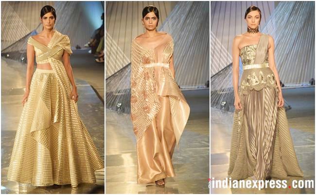 Shilpa Shetty, india couture week 2018, Shilpa Shetty india couture week 2018, Amit Aggarwal, Shilpa Shetty Amit Aggarwal, Shilpa Shetty ICW 2018, Shilpa Shetty metallic sari, amit aggarwal latest collection, amit aggarwal crystalis, celeb fashion, bollywood fashion, indian express, indian express news