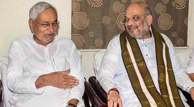 Bihar Chief Minister Nitish Kumar and Union Home Minister Amit Shah. (File) 