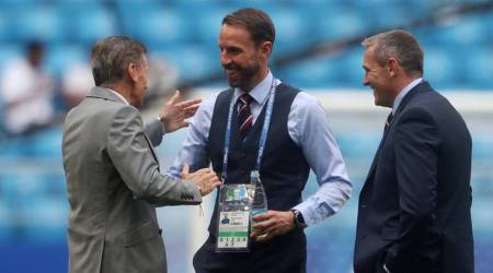 Soccer Football - World Cup - Quarter Final - Sweden vs England - Samara Arena, Samara, Russia - July 7, 2018  England manager Gareth Southgate with England U21 manager Aidy Boothroyd and Andy Roxburgh before the match   REUTERS/Lee Smith