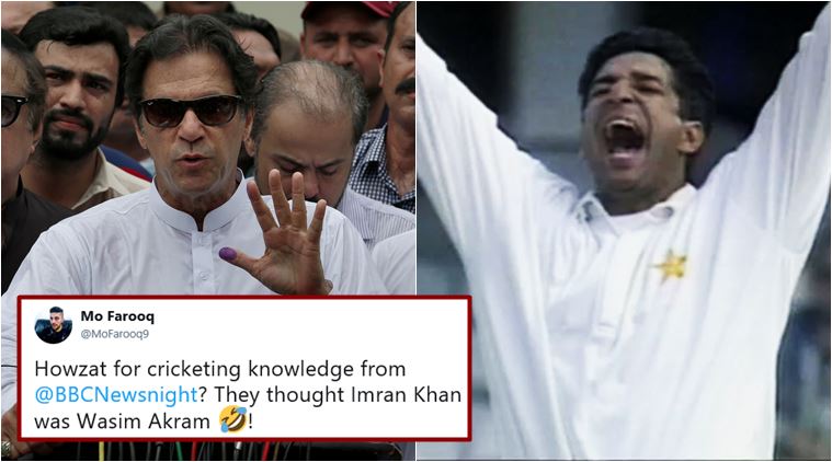 pakistan election, imran khan, pak elections imran khan, wasim akram, bbc newsnight, imran khan wasim akram mistake, pakistan news, odd news, viral news, indian express