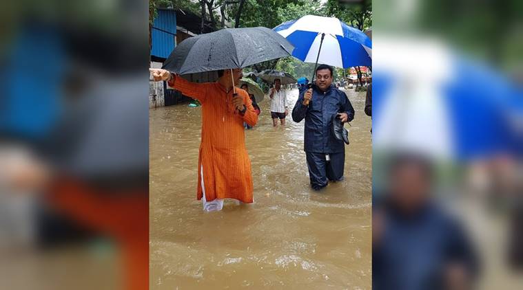 Mumbai rains, BJP spokesperson viral photo, Sambit Patra, Sambit Patra viral photo,