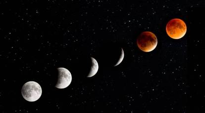 15 PNG Digital Blood Moon Lunar Phases Instant Download 