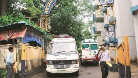 Outside Byculla jail on Friday. (Express photo/Prashant Nadkar)