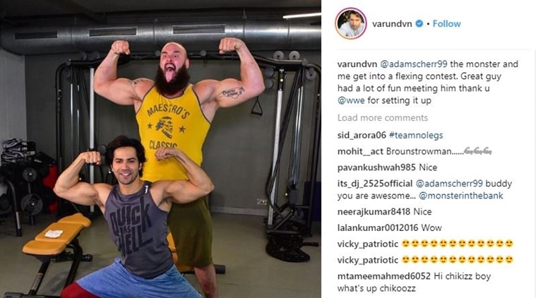 Varun Dhawan and Braun Strowman Instagram photos