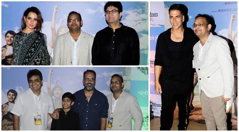 Akshay Kumar, Kangana Ranaut, Mukesh Ambani, Amit Shah and Prasoon Joshi attended a special screening of short film Chalo Jeete Hain, which is inspired by Prime Minister Narendra Modi’s childhood.