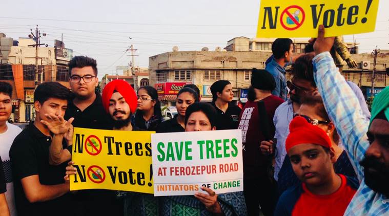 Protest against tree felling intensifies in Ludhiana