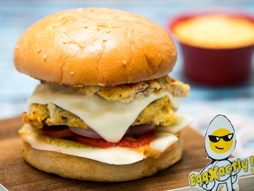 Cordon Blue Eggie, egg dish, egg burger