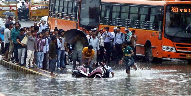 Waterlogging hits traffic across Delhi: Desilting claims down the drain ...