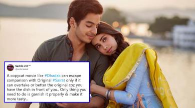 dhadak review, dhadak auidence reaction, dhadak movie review, janhvi kapoor, ishan khatter, karan johar, sairat, dhadak memes, indian express