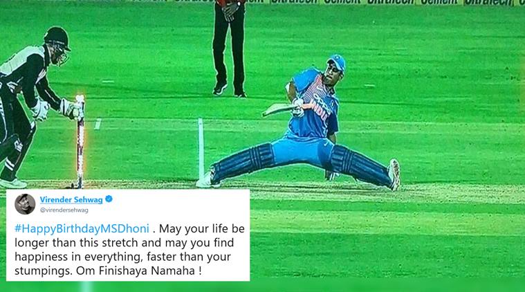 ms dhoni, happy birthday ms dhoni, virender sehwag, sehwag birthday wish, sehwag witty tweets, sehwag funny tweets, sports news, trending news, indian express
