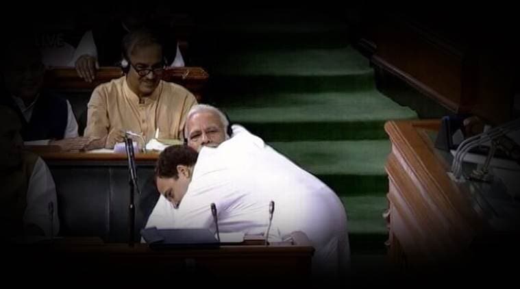 Rahul Gandhi Closes His Speech With A Hug For Pm Modi India News The Indian Express 2719