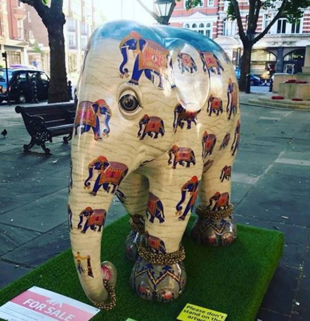 Elephant day parade, Elephant day parade london, indian elephants, Gaurav Gupta elephant, Good Earth elephant, J J Valaya, indian express, indian express news