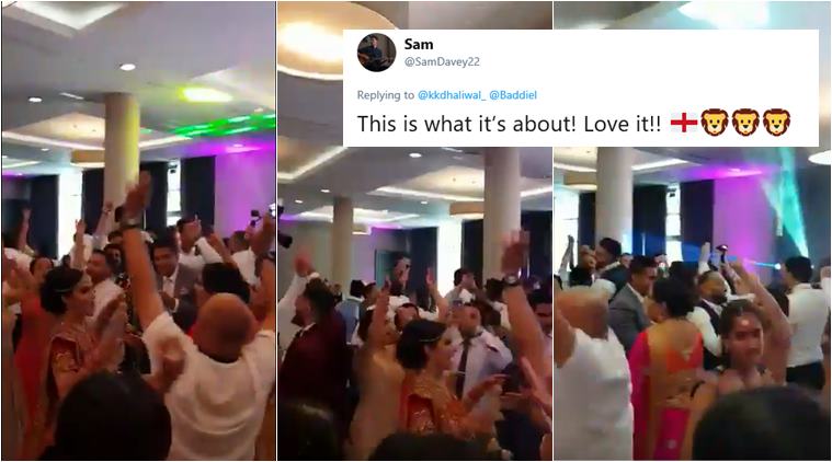 fifa world cup 2018, england vs sweden, england quarter final win celebrations, its coming home, desi wedding its coming home dance, punjabi wedding its comming home dance, indian express, viral news