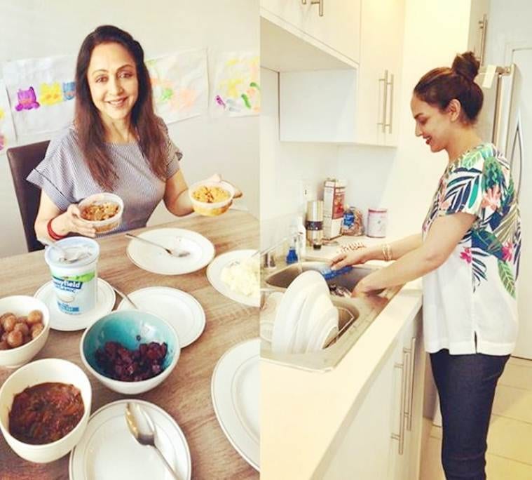 Esha Deol with Hema Malini
