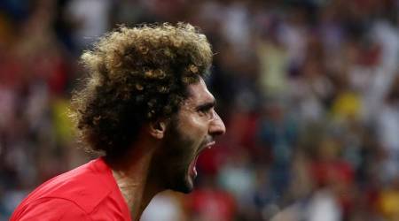 FILE PHOTO: World Cup - Round of 16 - Belgium vs Japan - Rostov Arena, Rostov-on-Don, Russia - July 2, 2018  Belgium's Marouane Fellaini celebrates scoring their second goal           REUTERS/Sergio Perez/File Photo