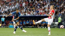 France's Kylian Mbappe scores their fourth goal