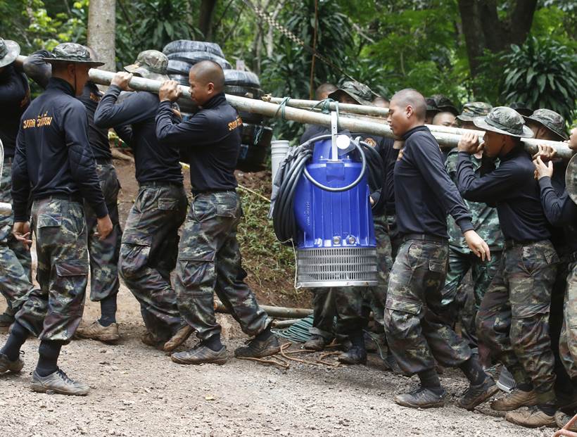 Long rescue ahead for Thai soccer team trapped in cave