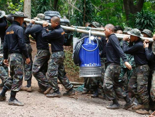 Long rescue ahead for Thai soccer team trapped in cave
