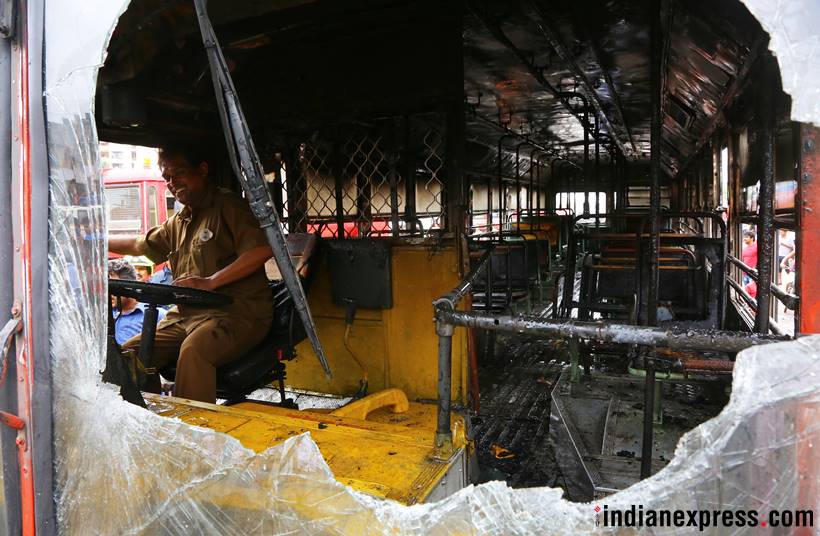 This is the violence that led to Maratha outfits withdrawing quota stir