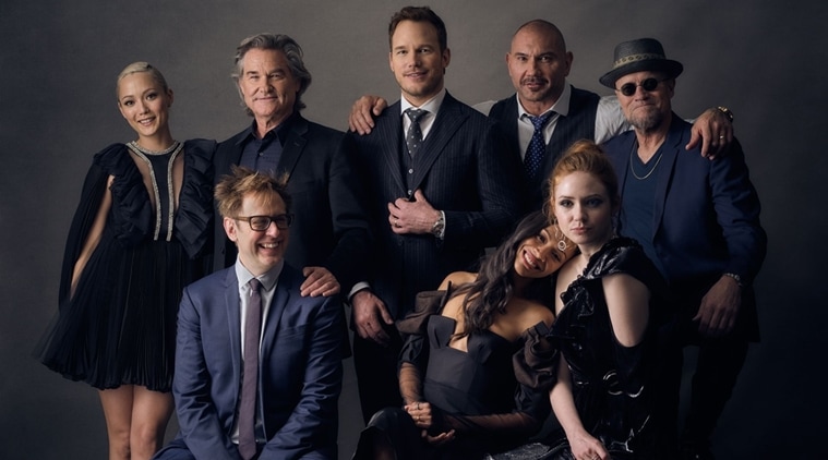 Guardians of The Galaxy cast with james gunn