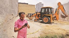 Aslam’s cousin was buried under the rubble. (Express photo/Abhinav Saha)