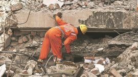 The four-storey building had no drain or sewerage system, with waste water accumulating around homes, seeping into the ground and, residents believe, weakening the foundation.