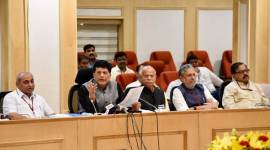 Union Finance Minister Piyush Goyal at the press conference after the GST Council meeting on Saturday. (Source: Twitter/@PiyushGoyal)