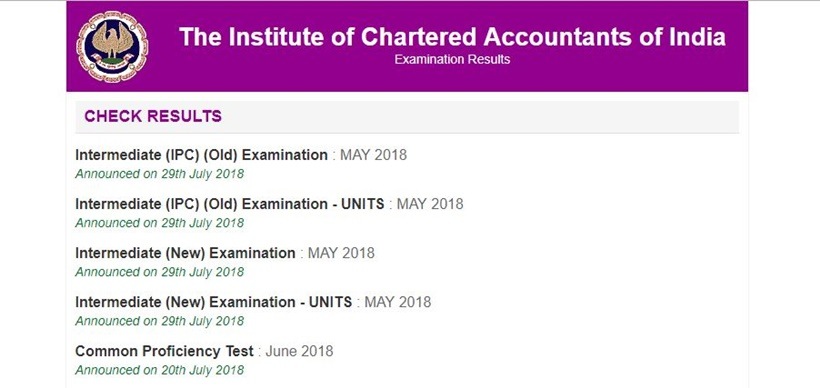 icai.nic.in, icai inter result, icai ipcc result, icai intermediate may result 2018, icai result, inter result 2018 may
