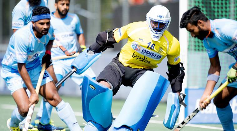 PR Sreejesh and India defence in action against Netherlands in the Champions Trophy