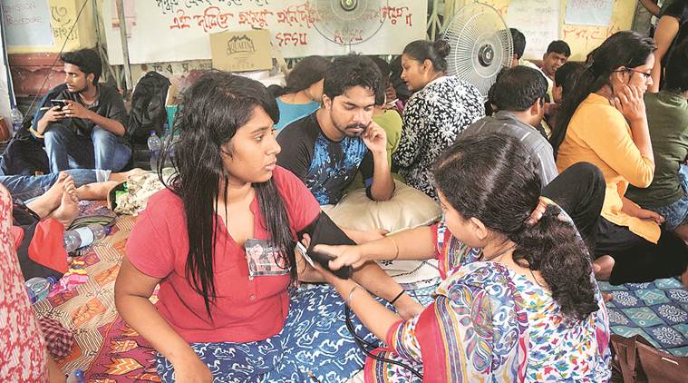 Jadavpur University, JU entrance test, JU students, JU protests, Indian express news