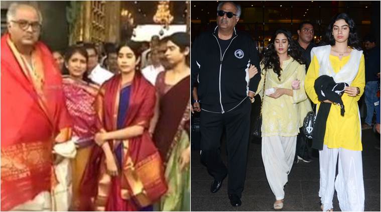 Janhvi kapoor back in mumbai after visiting Tirupathi Balaji
