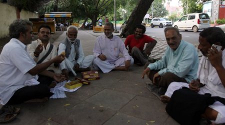 At Jantar Mantar on Monday. (Express photo/Prem Nath Pandey)