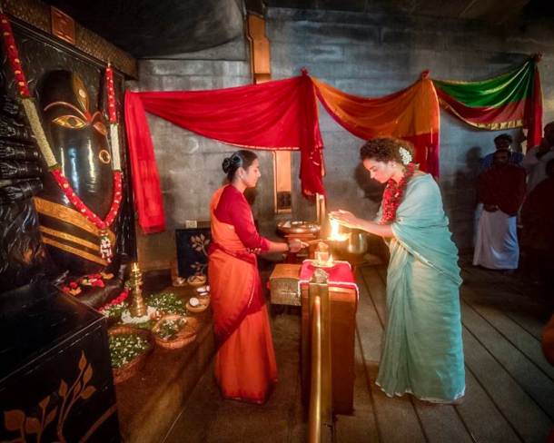 Kangana Ranaut Adishakti Ashram Coimbatore photos