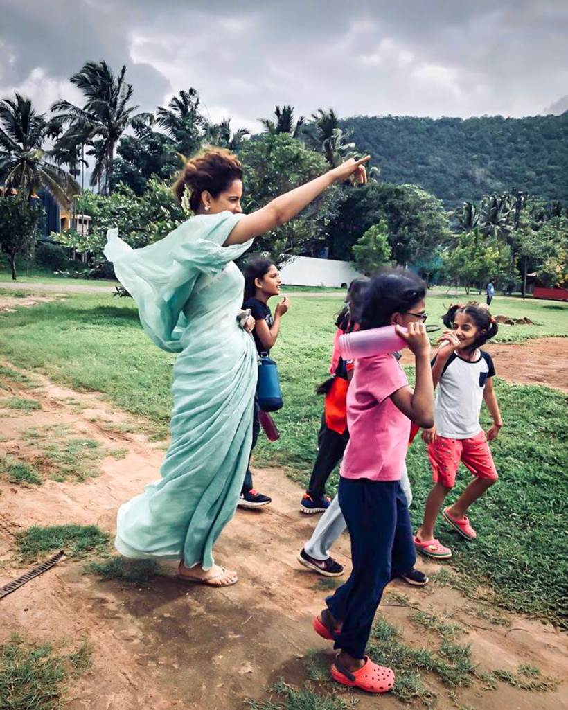 Kangana Ranaut Adishakti Ashram Coimbatore photos kids