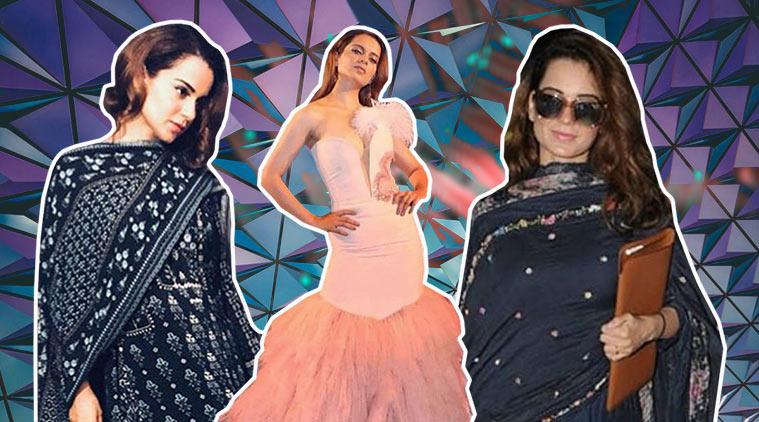 kangana ranaut, kangana ranaut gauri nainika gown, kangana ranaut anita dongre, kangana ranaut airport fashion, indian express, indian express news